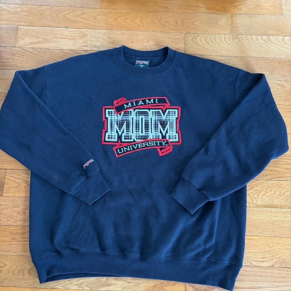 Vintage‎ Miami University Mom JanSport Sweatshirt XL Made In USA Embroidered